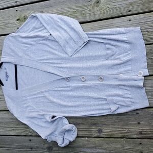 Vince  Cotton knit Cardigan button front pockets roll sleeve EUC